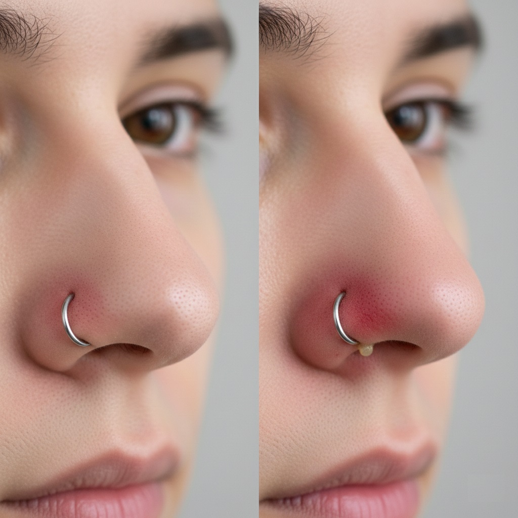 infected nose piercing