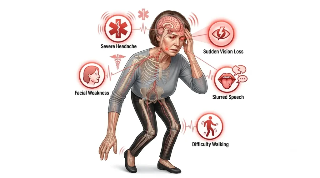 Warning signs that dizziness may require emergency medical attention.