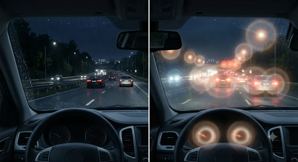 Halos Around Lights at Night