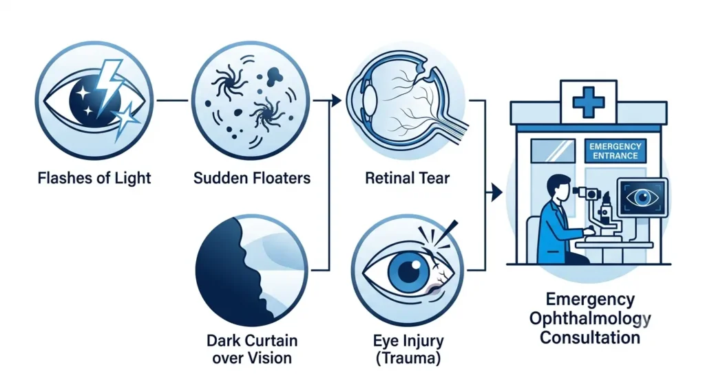 Seeing Flashes of Light in Eyes