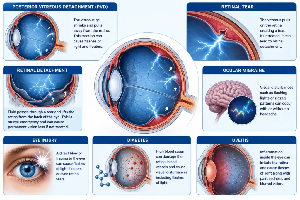 Seeing Flashes of Light in Eyes