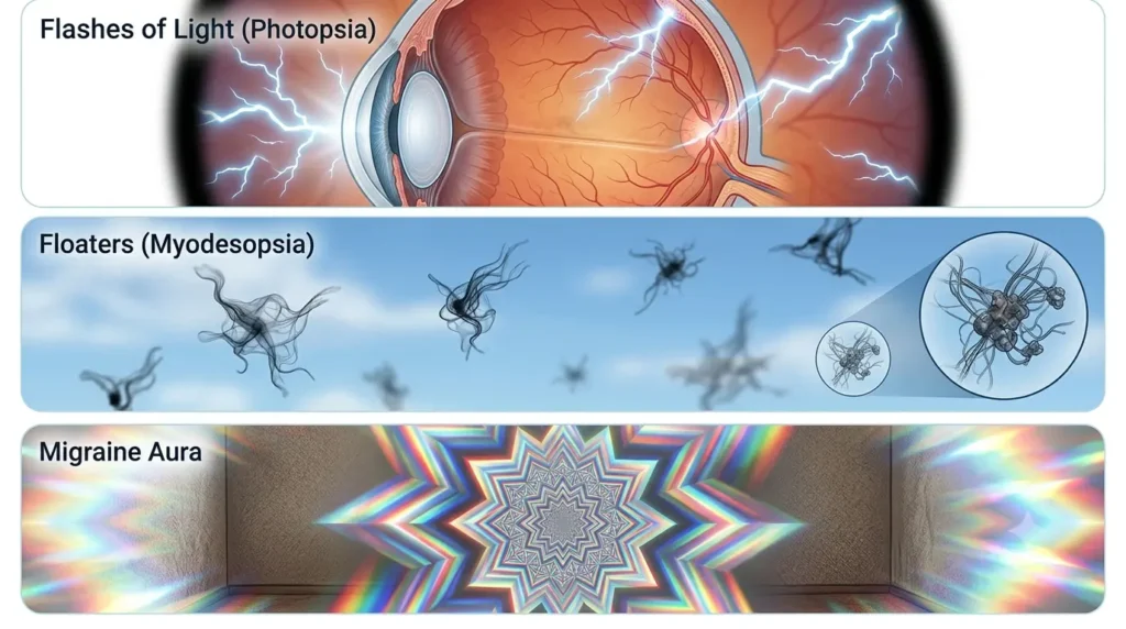 Seeing Flashes of Light in Eyes